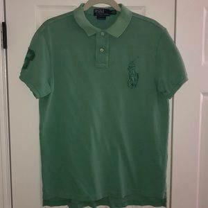 Polo Ralph Lauren Collared Custom Fit Green Polo